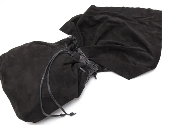 リミフゥLIMI feu スウェードレザー切替スカルスタープリントフラップショルダーバッグ 黒グレー K-107412_010