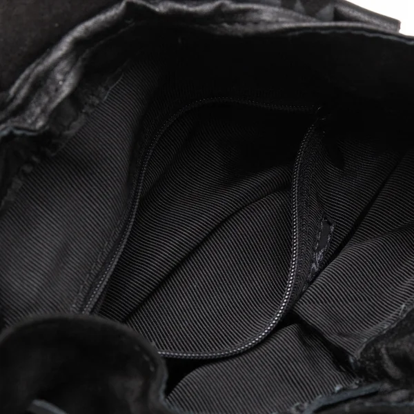 リミフゥLIMI feu スウェードレザー切替スカルスタープリントフラップショルダーバッグ 黒グレー K-107412_012