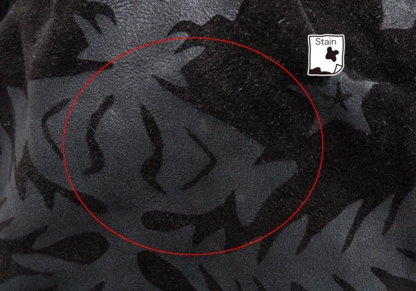 リミフゥLIMI feu スウェードレザー切替スカルスタープリントフラップショルダーバッグ 黒グレー K-107412_003