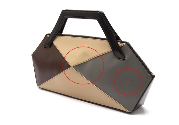 ジャンポールゴルチエJean Paul GAULTIER 配色切替レザーハンドバッグ 茶他 K-107414_002