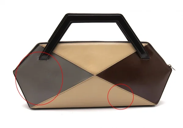 ジャンポールゴルチエJean Paul GAULTIER 配色切替レザーハンドバッグ 茶他 K-107414_007