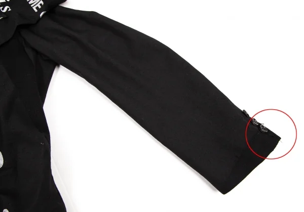 コムデギャルソンCOMME des GARCONSグリッターロゴ顔料プリント変形ジップアップジャケット 黒シルバーM K-107436_008