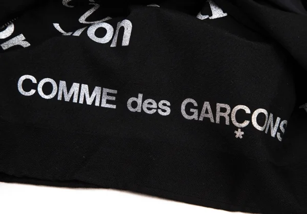 コムデギャルソンCOMME des GARCONSグリッターロゴ顔料プリント変形ジップアップジャケット 黒シルバーM K-107436_016