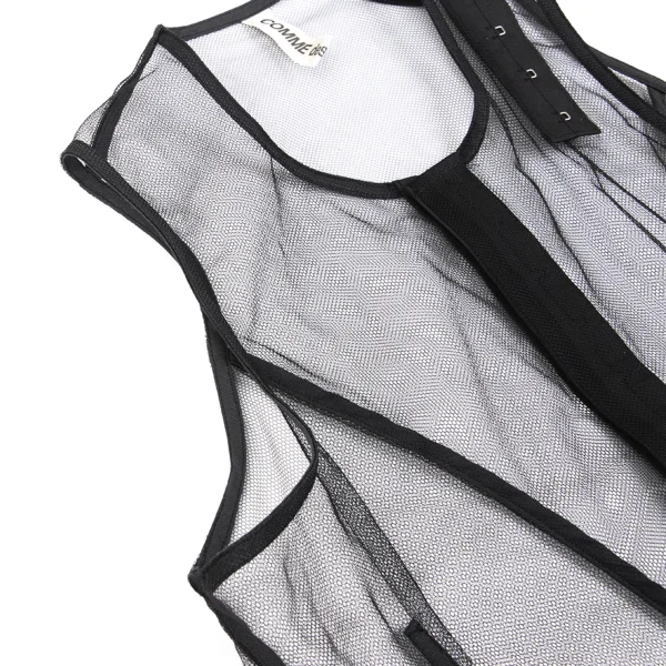 COMME des GARCONS Leather Corsage Embellished Hook Mesh Vest K-107446_007