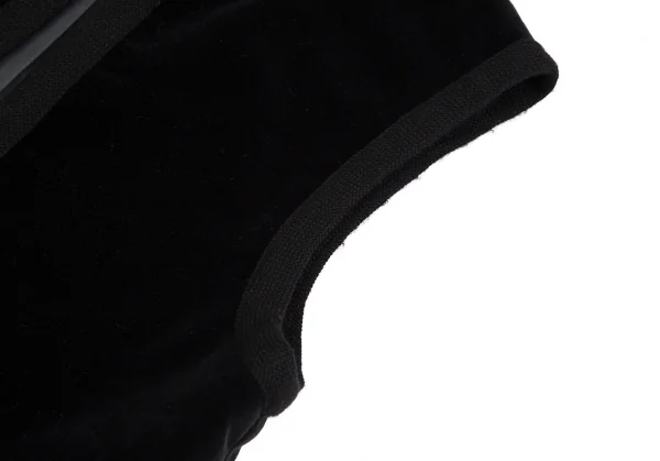 イヴサンローランYves Saint Laurent ベロアパイピングボタンレスショートベスト 黒7 K-107449_004