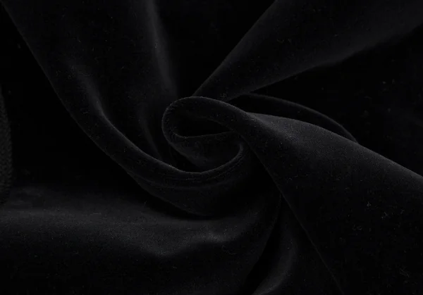 イヴサンローランYves Saint Laurent ベロアパイピングボタンレスショートベスト 黒7 K-107449_008