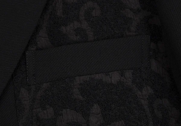 バジュラbajra ウール混ジャガードパッチワークジャケット 黒M K-107453_004