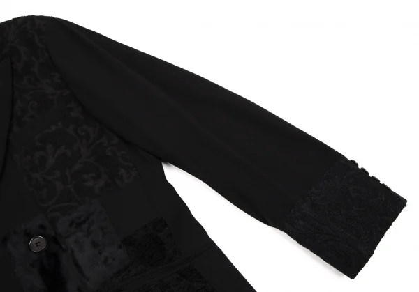 バジュラbajra ウール混ジャガードパッチワークジャケット 黒M K-107453_005