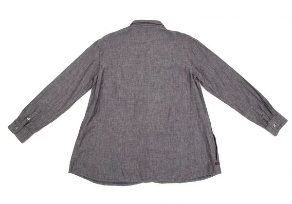 マドモアゼルノンノンMademoiselle NON NON コットンエンブレムロゴワンポイントガーゼシャツ チャコール40L K-107462_012