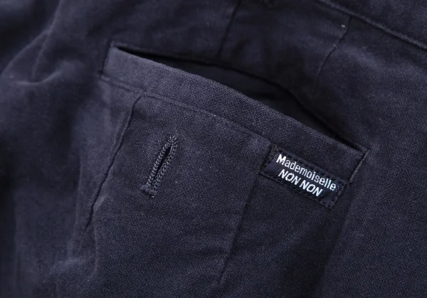 マドモアゼルノンノンMademoiselle NON NON コットンモールスキンストレッチストレートパンツ 紺40L K-107476_010