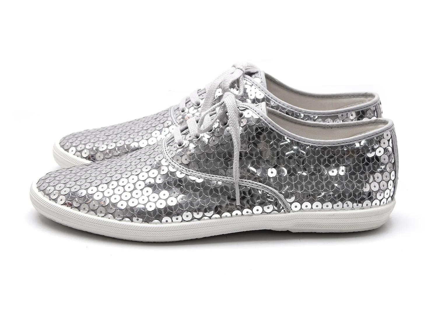 KE-NON Ver.8.7J 美品　✨ COMME des GARCONS Sequins Sneakers Silver US 8 (K-107478