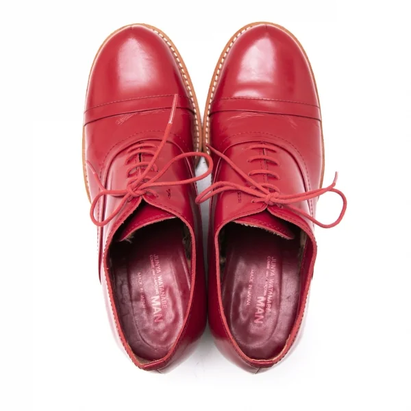 ジュンヤワタナベマンピンク コムデギャルソンJUNYA WATANABE MAN PINK COMME des GARCONS ライニングレオパードファーレザーシューズ 赤L(25位) K-107482_010