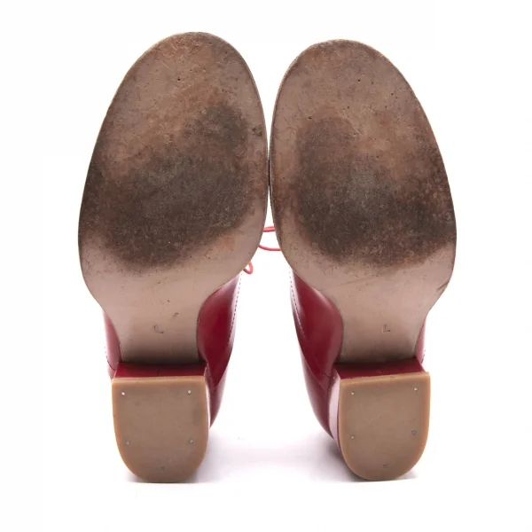 ジュンヤワタナベマンピンク コムデギャルソンJUNYA WATANABE MAN PINK COMME des GARCONS ライニングレオパードファーレザーシューズ 赤L(25位) K-107482_011