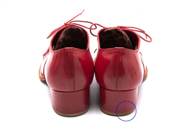 ジュンヤワタナベマンピンク コムデギャルソンJUNYA WATANABE MAN PINK COMME des GARCONS ライニングレオパードファーレザーシューズ 赤L(25位) K-107482_007