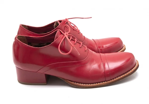 ジュンヤワタナベマンピンク コムデギャルソンJUNYA WATANABE MAN PINK COMME des GARCONS ライニングレオパードファーレザーシューズ 赤L(25位) K-107482_009