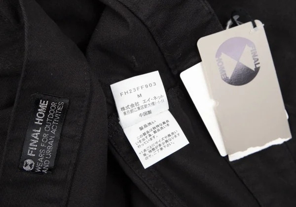 ファイナルホームFINAL HOME コットン製品洗いテーパードパンツ 黒M K-107497_014