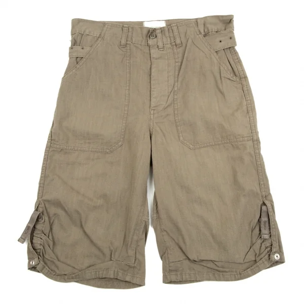 ズッカzucca コットン製品洗いベルテッドミリタリーショートパンツ カーキ0 K-107500_001