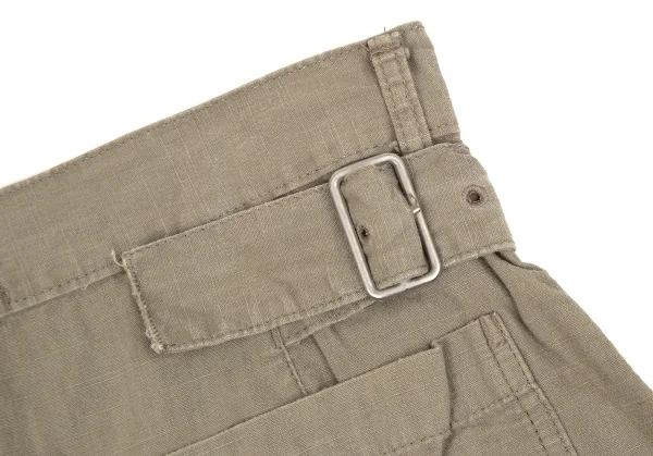 ズッカzucca コットン製品洗いベルテッドミリタリーショートパンツ カーキ0 K-107500_012