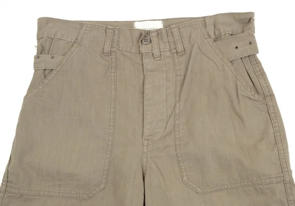 ズッカzucca コットン製品洗いベルテッドミリタリーショートパンツ カーキ0 K-107500_002