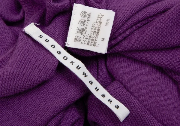 スナオクワハラsunao kuwahara コットンボールボタンデザイン半袖ニットワンピース 紫M K-107509_012