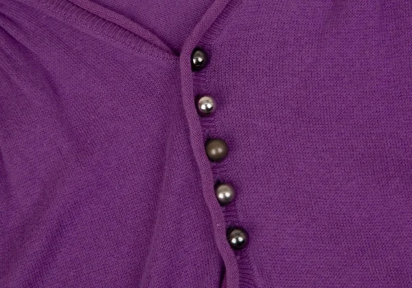 スナオクワハラsunao kuwahara コットンボールボタンデザイン半袖ニットワンピース 紫M K-107509_004