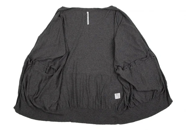 スナオクワハラsunao kuwahara コットンフロントボタン留め変形ニットカーディガン グレーM K-107511_011