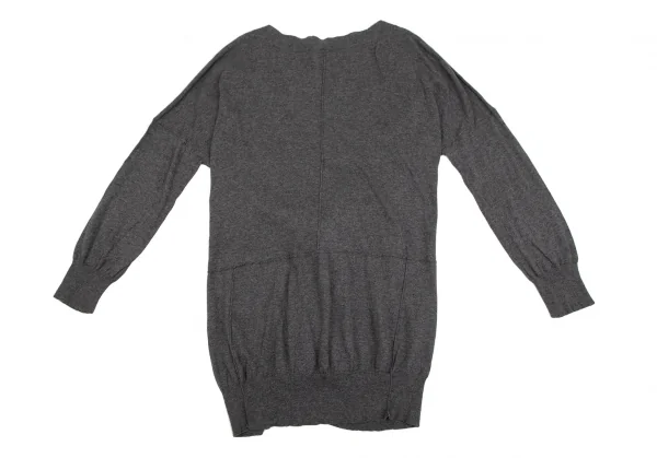 スナオクワハラsunao kuwahara コットンフロントボタン留め変形ニットカーディガン グレーM K-107511_012