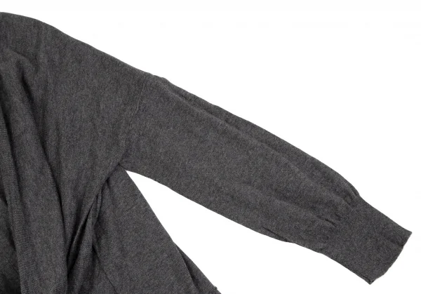 スナオクワハラsunao kuwahara コットンフロントボタン留め変形ニットカーディガン グレーM K-107511_005