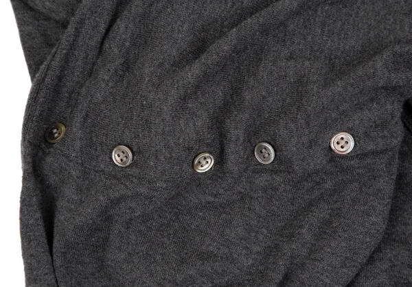 スナオクワハラsunao kuwahara コットンフロントボタン留め変形ニットカーディガン グレーM K-107511_009