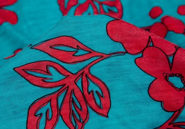 スナオクワハラsunao kuwahara ウール花柄リング装飾ワンピース ターコイズ赤M K-107512_012