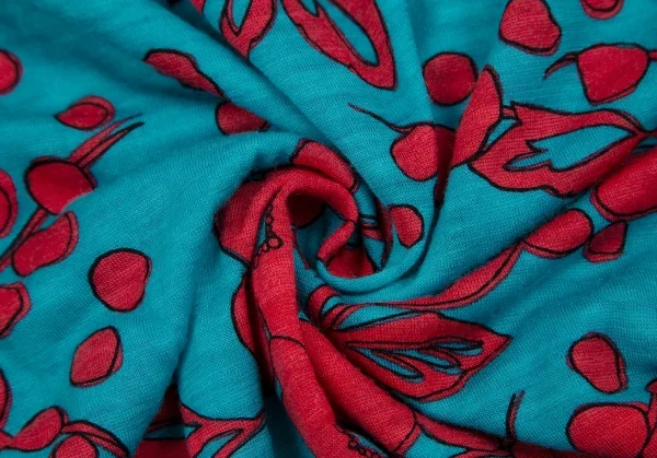 スナオクワハラsunao kuwahara ウール花柄リング装飾ワンピース ターコイズ赤M K-107512_013