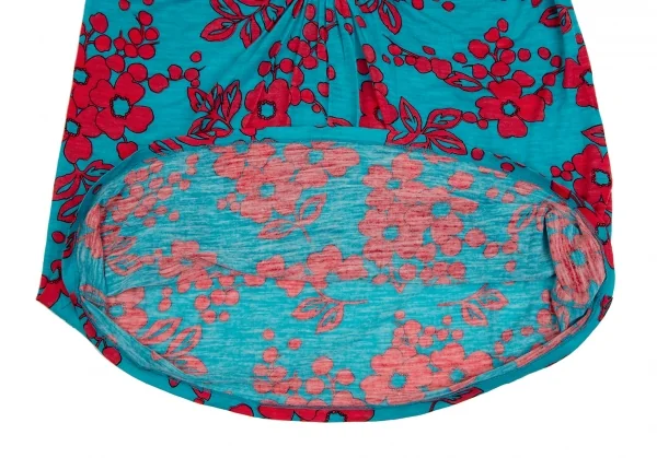 スナオクワハラsunao kuwahara ウール花柄リング装飾ワンピース ターコイズ赤M K-107512_009