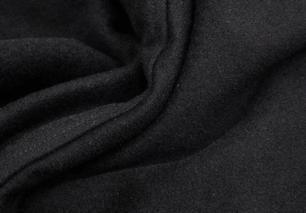 ヨウジヤマモト ファムYohji Yamamoto FEMME ウールカシミヤトライアングルカラーハーフコート 黒1 K-107525_012