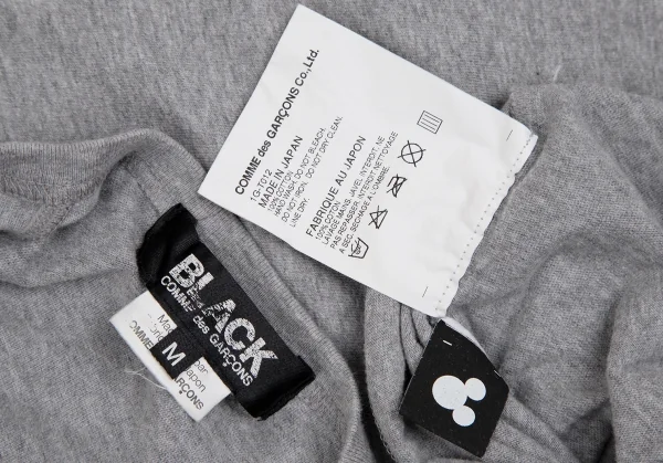 ブラックコムデギャルソンBLACK COMME des GARCONSミッキーシルエットプリントTシャツ グレーM K-107541_012