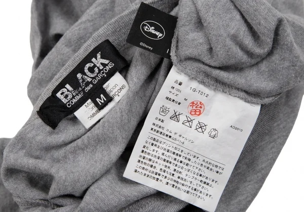 ブラックコムデギャルソンBLACK COMME des GARCONSミッキーシルエットプリントTシャツ グレーM K-107541_013