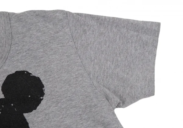 ブラックコムデギャルソンBLACK COMME des GARCONSミッキーシルエットプリントTシャツ グレーM K-107541_003