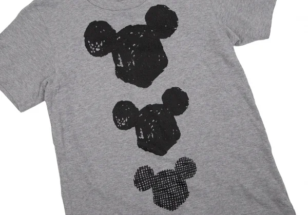 ブラックコムデギャルソンBLACK COMME des GARCONSミッキーシルエットプリントTシャツ グレーM K-107541_004