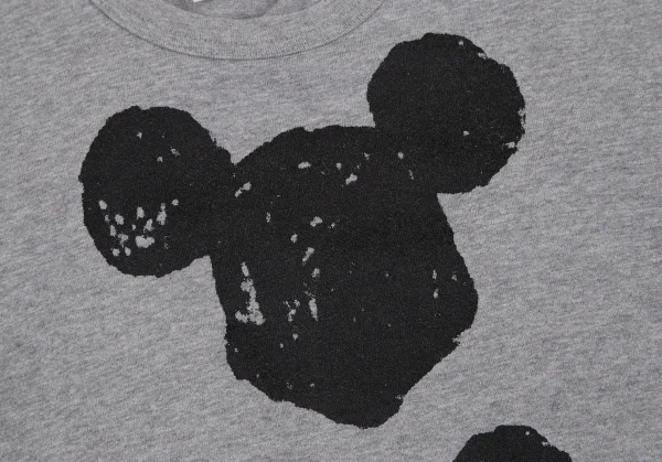 ブラックコムデギャルソンBLACK COMME des GARCONSミッキーシルエットプリントTシャツ グレーM K-107541_005