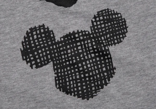ブラックコムデギャルソンBLACK COMME des GARCONSミッキーシルエットプリントTシャツ グレーM K-107541_006