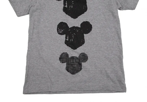 ブラックコムデギャルソンBLACK COMME des GARCONSミッキーシルエットプリントTシャツ グレーM K-107541_007