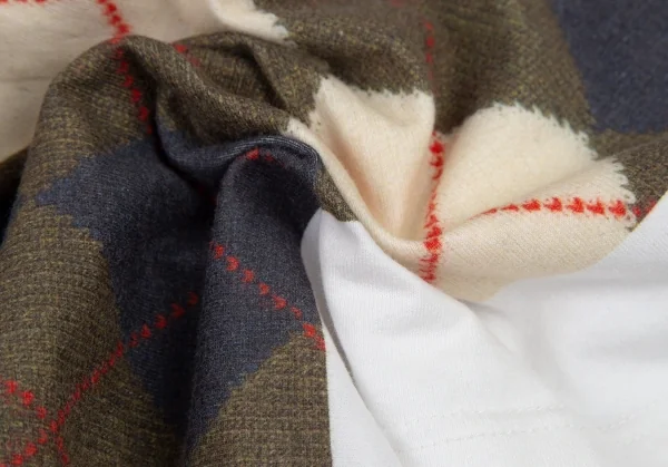 ジュンヤワタナベマン コムデギャルソンJUNYA WATANABE MAN COMME des GARCONS アーガイルニットプリントTシャツ 白S K-107544_012