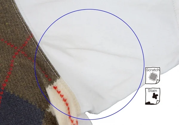 ジュンヤワタナベマン コムデギャルソンJUNYA WATANABE MAN COMME des GARCONS アーガイルニットプリントTシャツ 白S K-107544_004