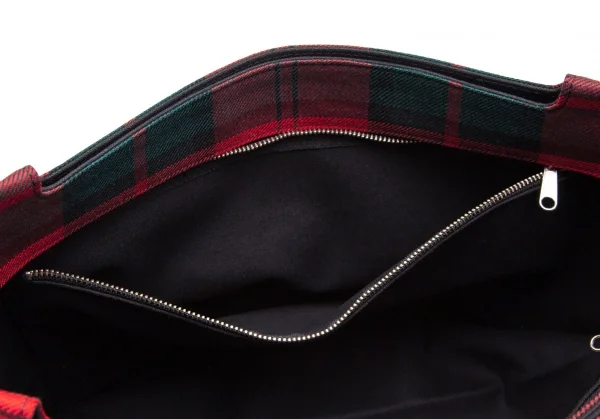 コムコム コムデギャルソンCOMME des GARCONS タータンチェックハンドバッグ 赤緑 K-107551_010