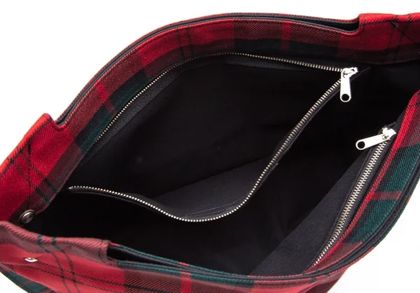 コムコム コムデギャルソンCOMME des GARCONS タータンチェックハンドバッグ 赤緑 K-107551_011