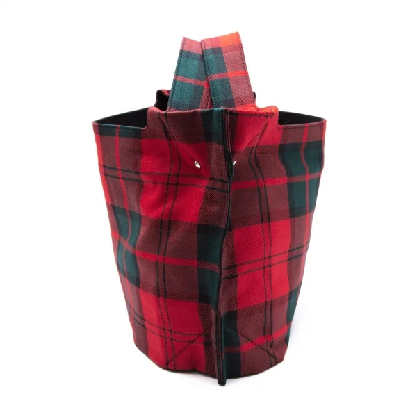 コムコム コムデギャルソンCOMME des GARCONS タータンチェックハンドバッグ 赤緑 K-107551_002