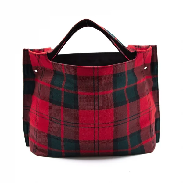 コムコム コムデギャルソンCOMME des GARCONS タータンチェックハンドバッグ 赤緑 K-107551_003