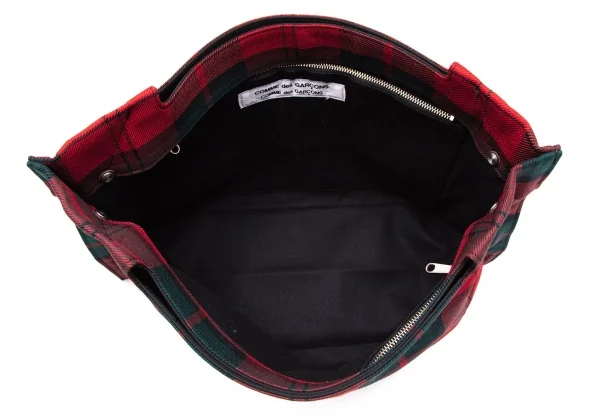 コムコム コムデギャルソンCOMME des GARCONS タータンチェックハンドバッグ 赤緑 K-107551_009