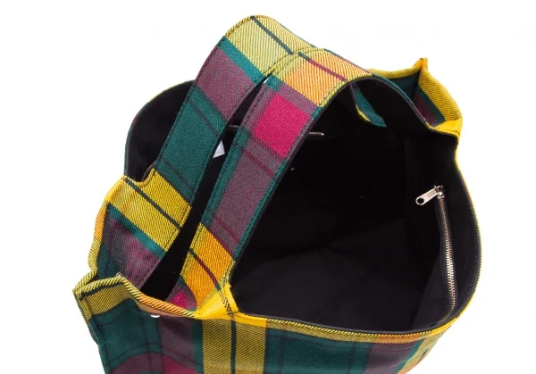 コムコム コムデギャルソンCOMME des GARCONS タータンチェックハンドバッグ 黄緑他 K-107552_007