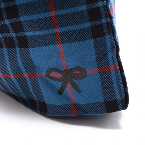 新品!コムデギャルソンCOMME des GARCONS HaPPy RIBBON ねじれデザインチェックトートバッグ 青黒赤 K-107553_003