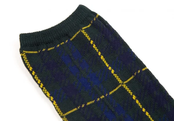 新品!コムデギャルソンCOMME des GARCONS チェック織ハイカットソックス 緑黄青 K-107560_002
